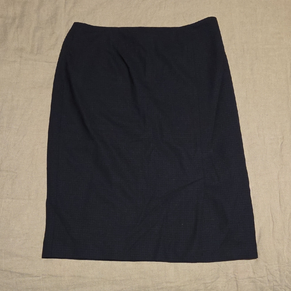 Brooks Brothers Wool Black Plaid Pencil Skirt